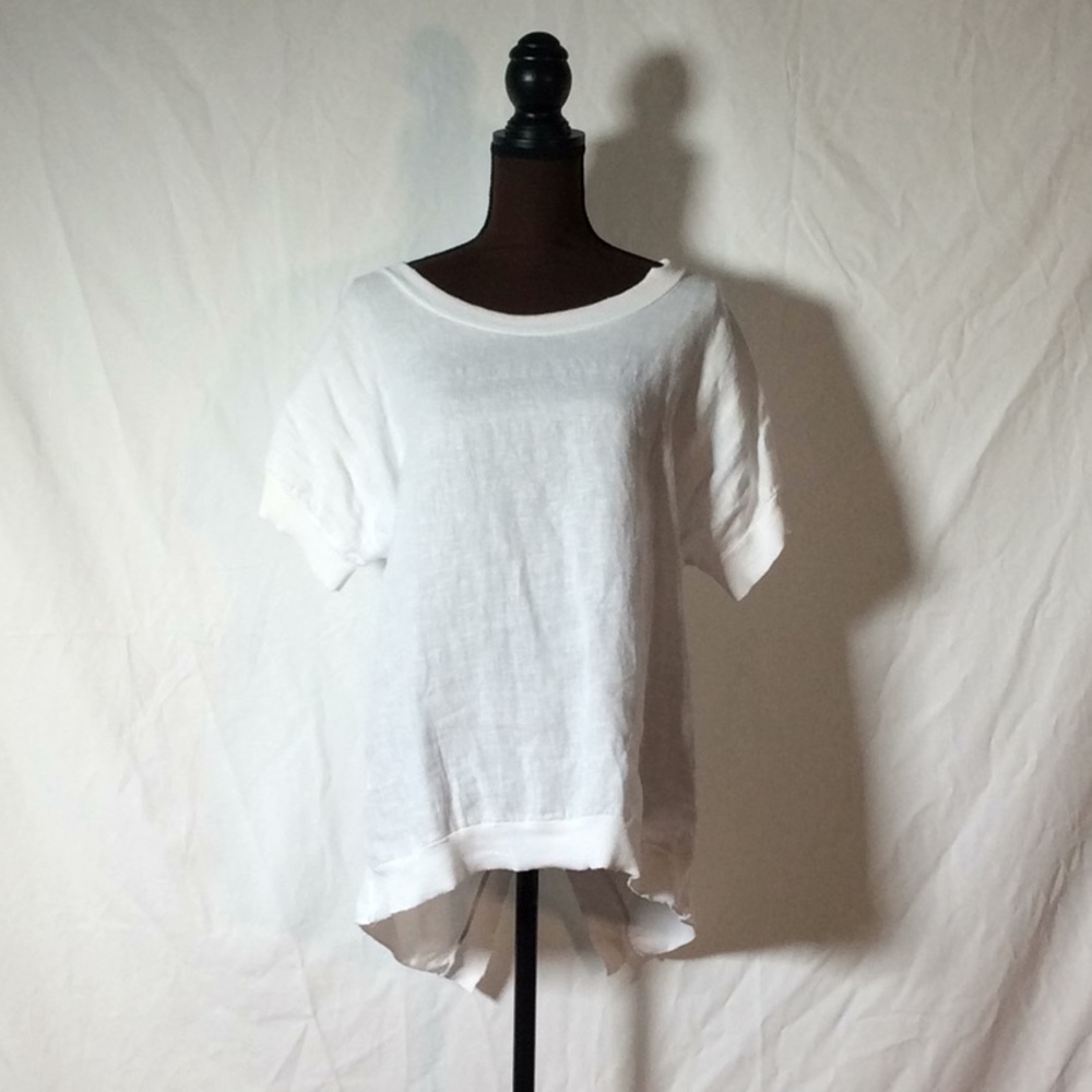COPY - White Linen short sleeve top